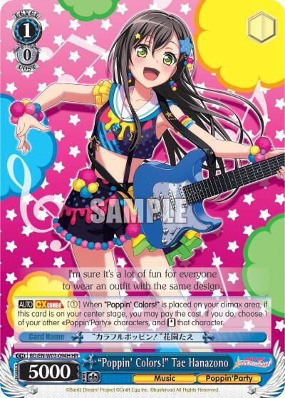 "Poppin'Colors!" Tae Hanazono (HR), BanG Dream! Girls Band Party! MULTI LIVE BD/EN-W03-094H HR