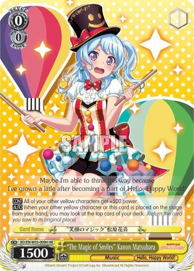 "The Magic of Smiles" Kanon Matsubara (HR), BanG Dream! Girls Band Party! MULTI LIVE BD/EN-W03-009H HR