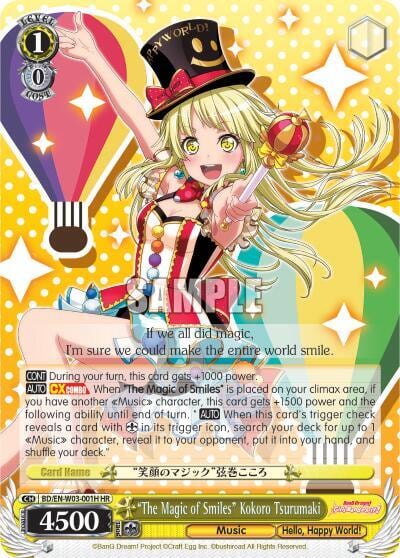 "The Magic of Smiles" Kokoro Tsurumaki (HR), BanG Dream! Girls Band Party! MULTI LIVE BD/EN-W03-001H HR