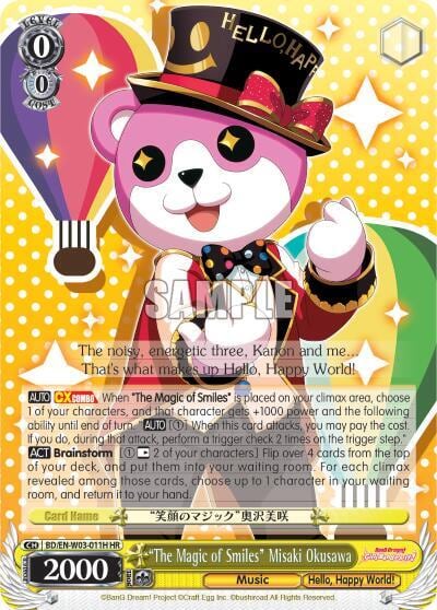 "The Magic of Smiles" Misaki Okusawa (HR), BanG Dream! Girls Band Party! MULTI LIVE BD/EN-W03-011H HR
