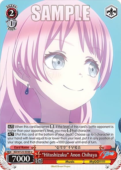 "Hitoshizuku" Anon Chihaya, MyGO!!!!! x Ave Mujica BD/W125-E048 U