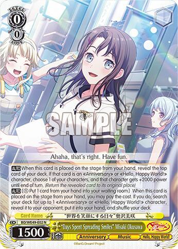 "Days Spent Spreading Smiles" Misaki Okusawa, BanG Dream! 10th Anniversary! Premium Booster BD/WE49-E02