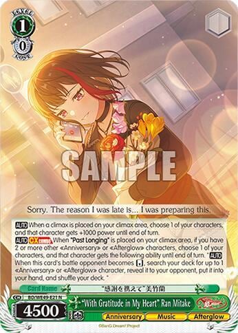 "With Gratitude in My Heart" Ran Mitake, BanG Dream! 10th Anniversary! Premium Booster BD/WE49-E21
