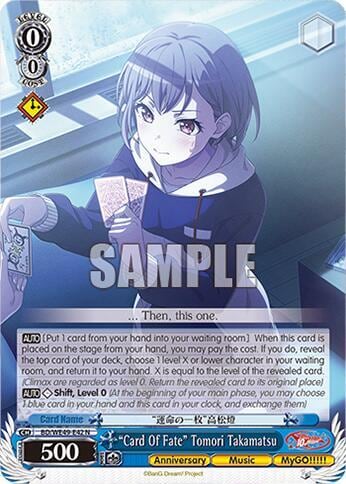 "Card Of Fate" Tomori Takamatsu, BanG Dream! 10th Anniversary! Premium Booster BD/WE49-E42