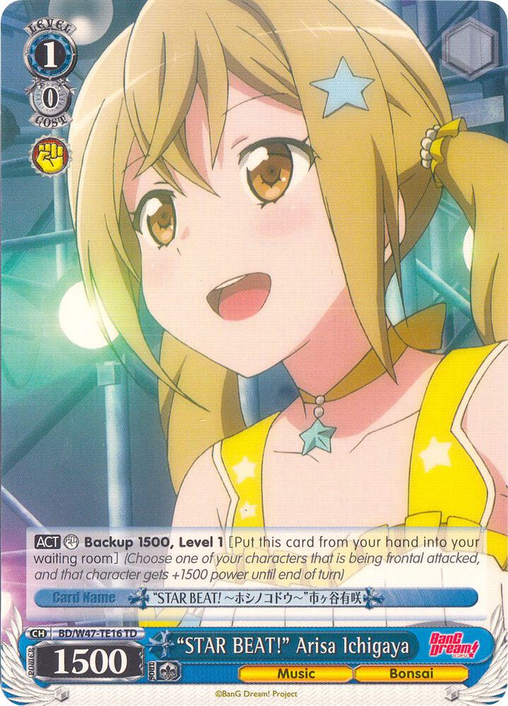 "STAR BEAT!" Arisa Ichigaya, BanG Dream! BD/W47-TE16 TD