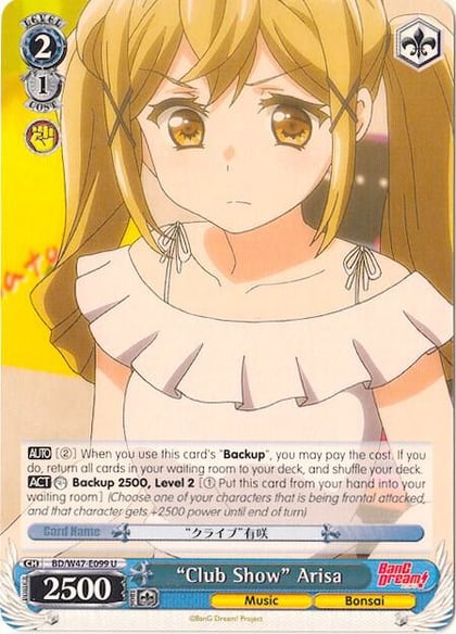 "Club Show" Arisa, BanG Dream! BD/W47-E099 U
