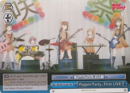 Poppin'Party, First LIVE (Parallel Foil), BanG Dream! BD/W47-E120P PPR