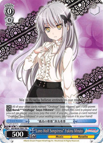 "Lone-Wolf Songstress" Yukina Minato, BanG Dream! Girls Band Party! BD/W54-TE01 TD
