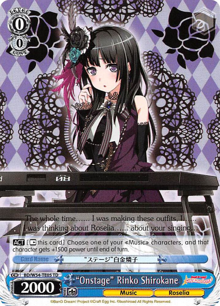 "Onstage" Rinko Shirokane, BanG Dream! Girls Band Party! BD/W54-TE05 TD