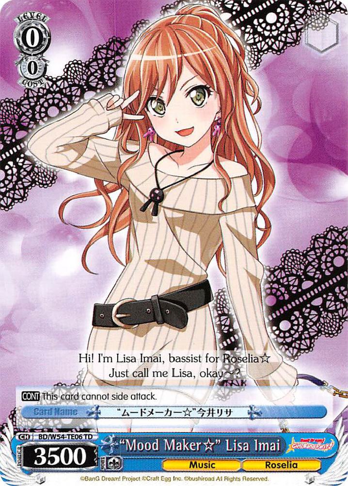 "Mood Maker" Lisa Imai, BanG Dream! Girls Band Party! BD/W54-TE06 TD