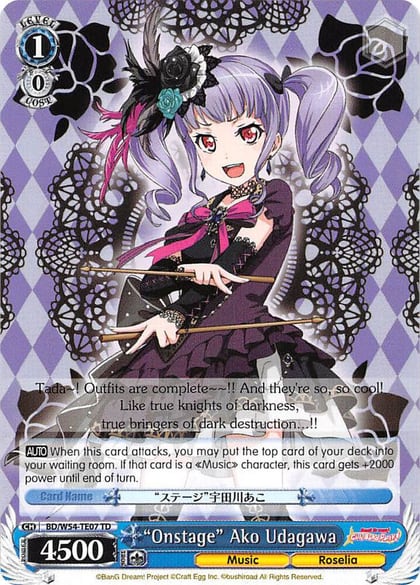 "Onstage" Ako Udagawa, BanG Dream! Girls Band Party! BD/W54-TE07 TD