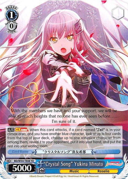 "Crystal Song" Yukina Minato, BanG Dream! Girls Band Party! BD/W54-TE08 TD