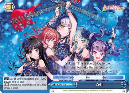 Zeit, BanG Dream! Girls Band Party! BD/W54-TE17 TD