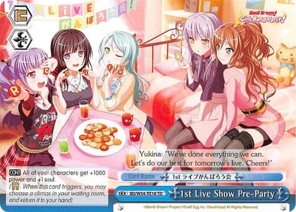 1st Live Show Pre-Party, BanG Dream! Girls Band Party! BD/W54-TE18 TD