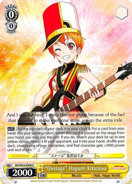 "Onstage" Hagumi Kitazawa, BanG Dream! Girls Band Party! BD/W54-E008 U