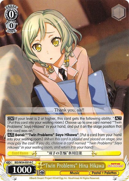 "Twin Problems" Hina Hikawa, BanG Dream! Girls Band Party! BD/W54-E014 C