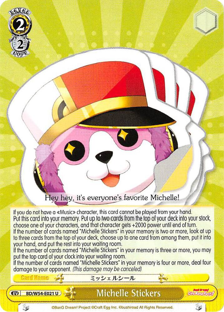 Michelle Stickers, BanG Dream! Girls Band Party! BD/W54-E021 U