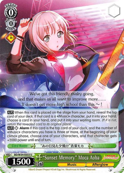 "Sunset Memory" Moca Aoba, BanG Dream! Girls Band Party! BD/W54-E033 U