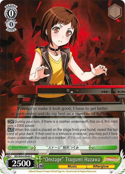 "Onstage" Tsugumi Hazawa, BanG Dream! Girls Band Party! BD/W54-E040 C