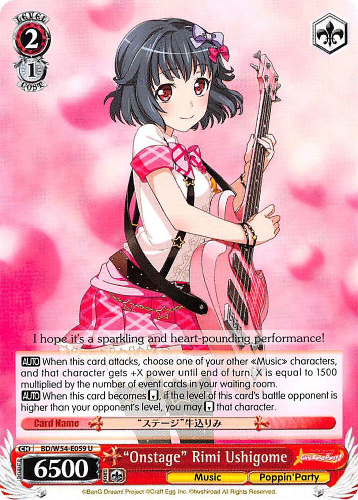 "Onstage" Rimi Ushigome, BanG Dream! Girls Band Party! BD/W54-E059 U