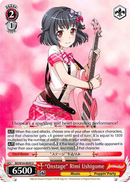 "Onstage" Rimi Ushigome, BanG Dream! Girls Band Party! BD/W54-E059 U
