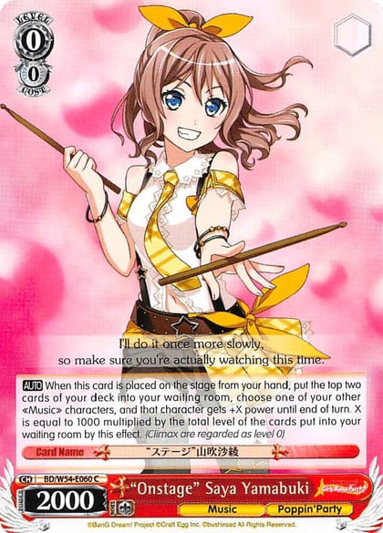 "Onstage" Saya Yamabuki, BanG Dream! Girls Band Party! BD/W54-E060 C