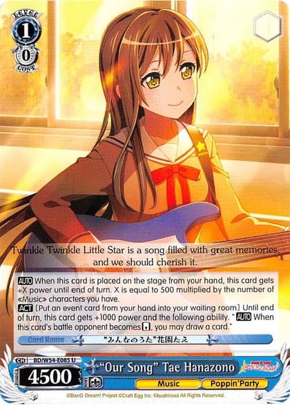 "Our Song" Tae Hanazono, BanG Dream! Girls Band Party! BD/W54-E085 U