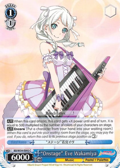 "Onstage" Eve Wakamiya, BanG Dream! Girls Band Party! BD/W54-E092 C