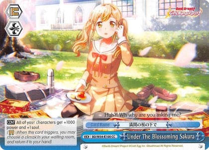 Under The Blossoming Sakura, BanG Dream! Girls Band Party! BD/W54-E100 CC