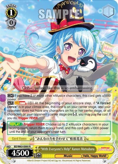 "With Everyone's Help" Kanon Matsubara, BanG Dream! Girls Band Party! Vol.2 BD/W63-E005 R