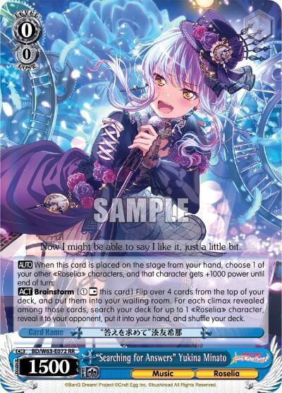 "Searching for Answers" Yukina Minato, BanG Dream! Girls Band Party! Vol.2 BD/W63-E072 RR
