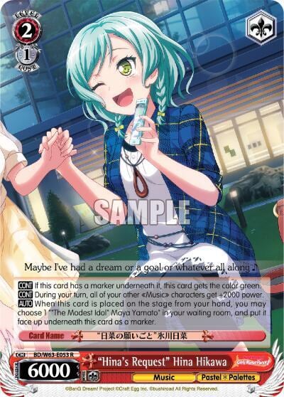 "Hina's Request" Hina Hikawa, BanG Dream! Girls Band Party! Vol.2 BD/W63-E053 R