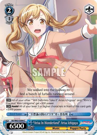"Arisa In Wonderland" Arisa Ichigaya, BanG Dream! Girls Band Party! Vol.2 BD/W63-E094 C