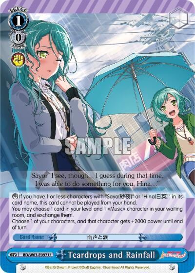 Teardrops and Rainfall, BanG Dream! Girls Band Party! Vol.2 BD/W63-E097 U