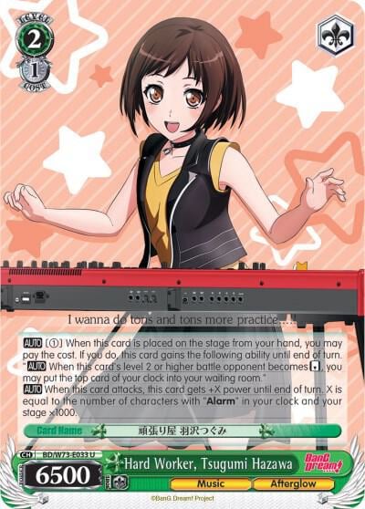 Hard Worker, Tsugumi Hazawa, BanG Dream! Vol.2 BD/W73-E033 U