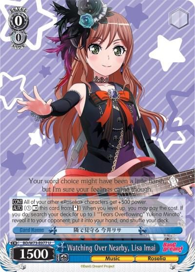 Watching Over Nearby, Lisa Imai, BanG Dream! Vol.2 BD/W73-E077 U
