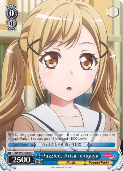 Puzzled, Arisa Ichigaya, BanG Dream! Vol.2 BD/W73-E089 C