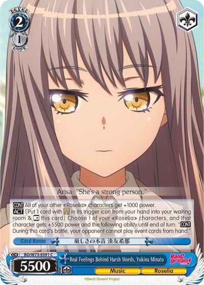 Real Feelings Behind Harsh Words, Yukina Minato, BanG Dream! Vol.2 BD/W73-E091 C