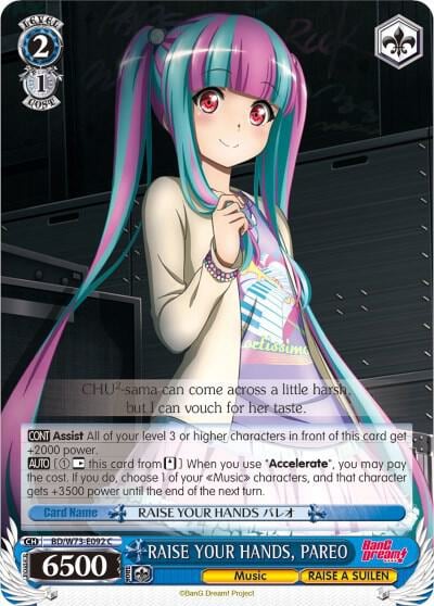 RAISE YOUR HANDS, PAREO, BanG Dream! Vol.2 BD/W73-E092 C