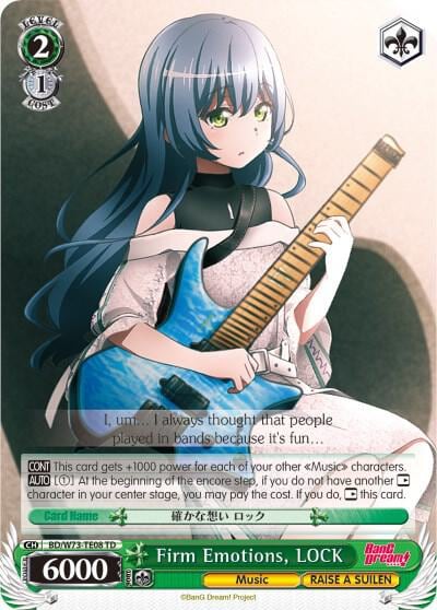 Firm Emotions, LOCK, BanG Dream! Vol.2 BD/W73-TE08 TD