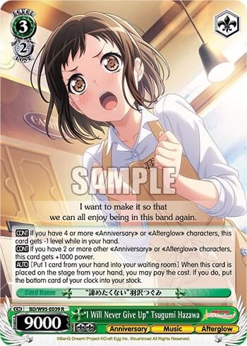 "I Will Never Give Up" Tsugumi Hazawa, BanG Dream! Girls Band Party! 5th Anniversary BD/W95-E039 R