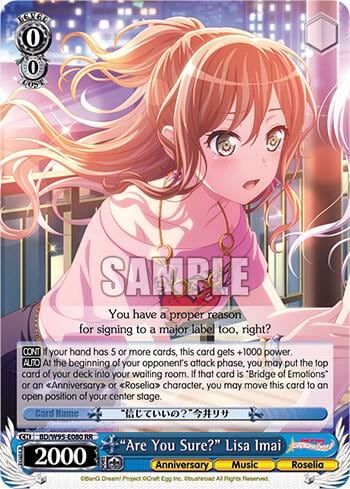 "Are You Sure?" Lisa Imai, BanG Dream! Girls Band Party! 5th Anniversary BD/W95-E080 RR