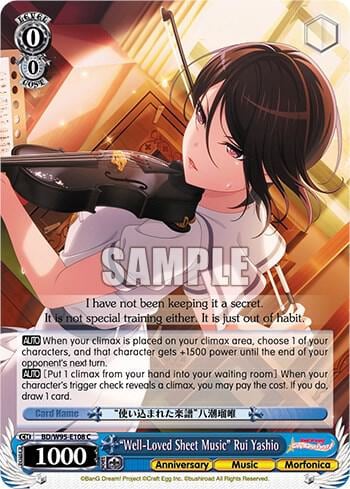 "Well-Loved Sheet Music" Rui Yashio, BanG Dream! Girls Band Party! 5th Anniversary BD/W95-E108 C