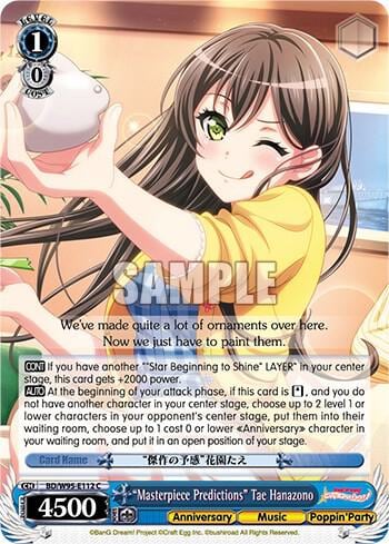 "Masterpiece Predictions" Tae Hanazono, BanG Dream! Girls Band Party! 5th Anniversary BD/W95-E112 C