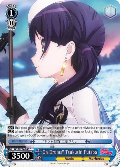 "On Drums" Tsukushi Futaba (Parallel Foil), Morfonica x RAISE A SUILEN BD/WE34-E43 C