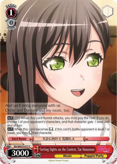 Setting Sights on the Contest, Tae Hanazono (Parallel Foil), Poppin’Party x Roselia BD/WE35-E17 C