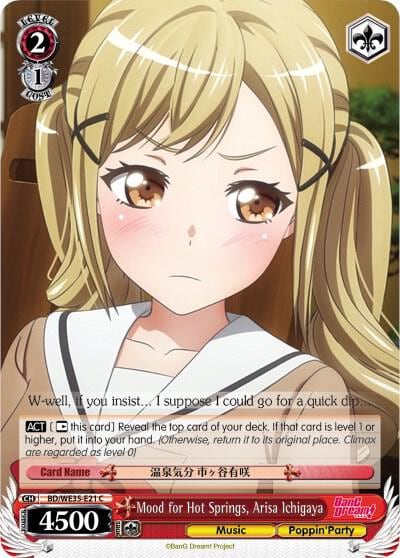 Mood for Hot Springs, Arisa Ichigaya (Parallel Foil), Poppin’Party x Roselia BD/WE35-E21 C