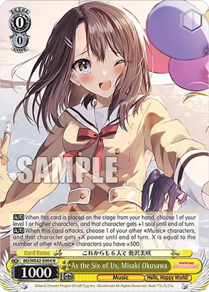 As the Six of Us, Misaki Okusawa, BanG Dream! Girls Band Party! Countdown Collection Premium Booster BD/WE42-E004 N