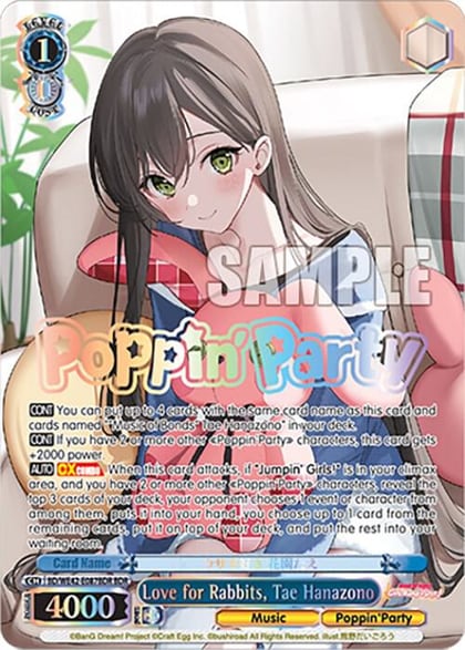 Love for Rabbits, Tae Hanazono (BDR), BanG Dream! Girls Band Party! Countdown Collection Premium Booster BD/WE42-E087BDR BDR