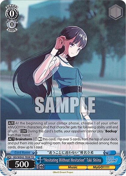 "Hesitating Without Hesitation" Taki Shiina, BanG Dream! Girls Band Party! Countdown Collection Premium Booster BD/WE42-TE08 TD